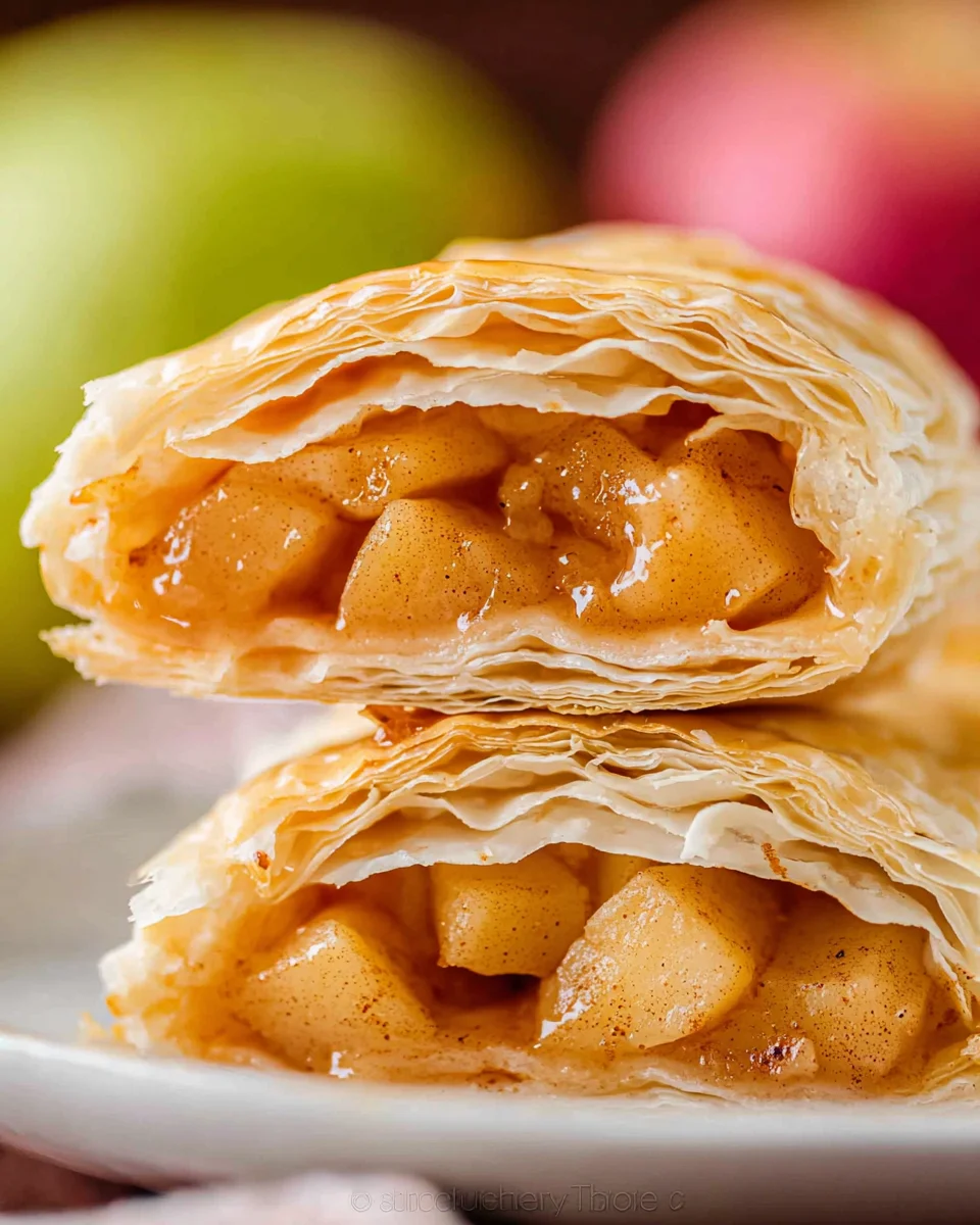 Fruit pastry cut in half to show filling