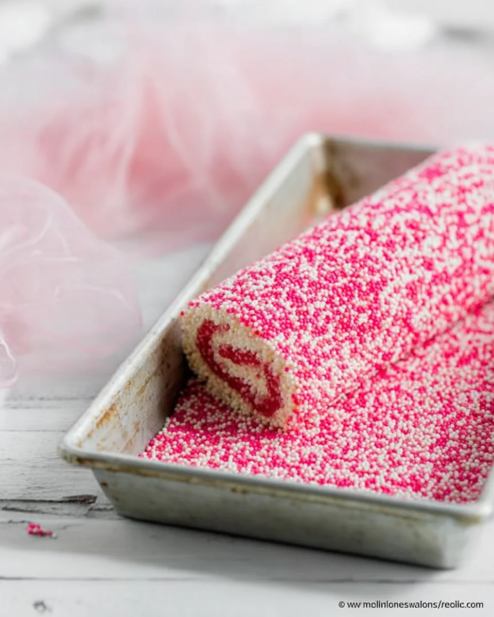 Cookie Dough completely covered in sprinkles for Valentine's Day Swirl Cookies