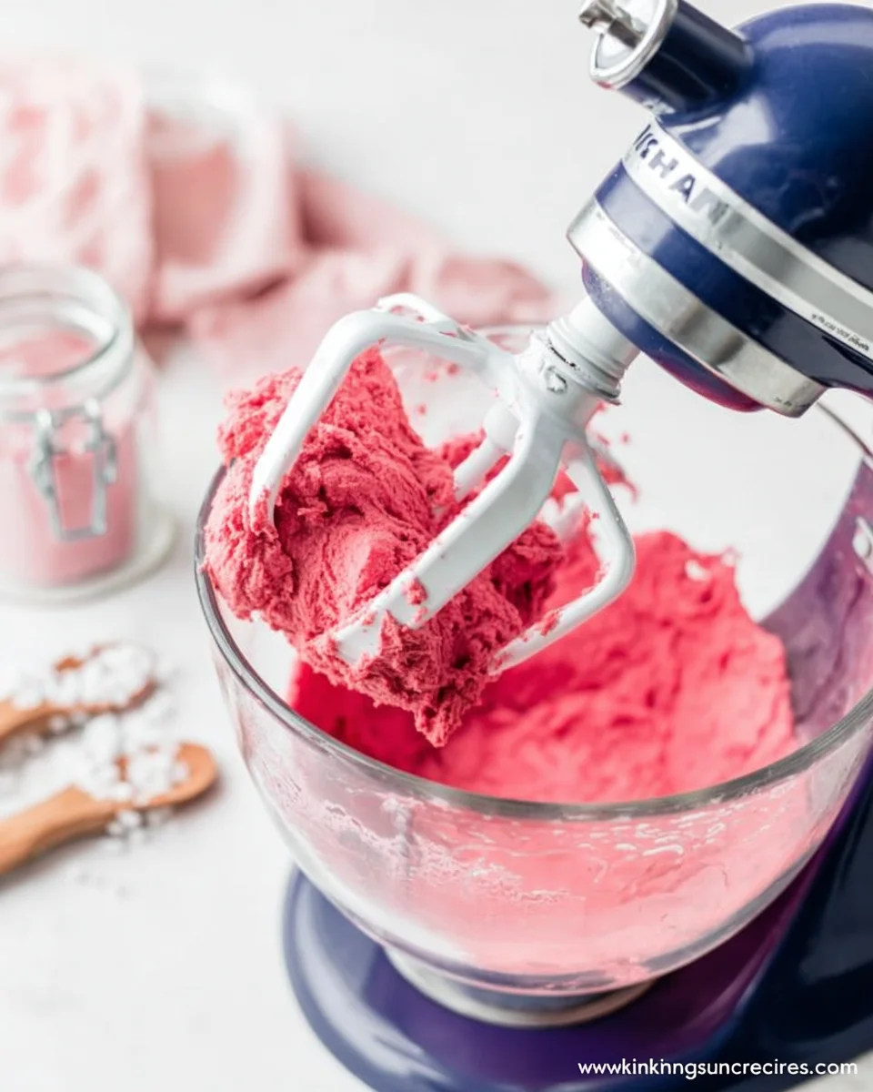 Cookie dough with red food coloring for Valentine's Day Swirl Cookies