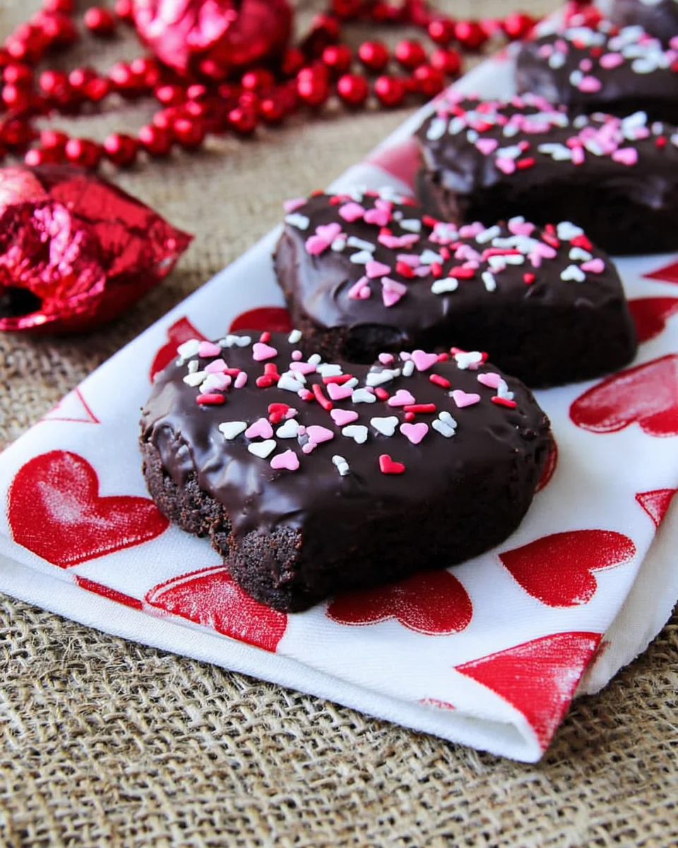 brownie hearts on a napkin
