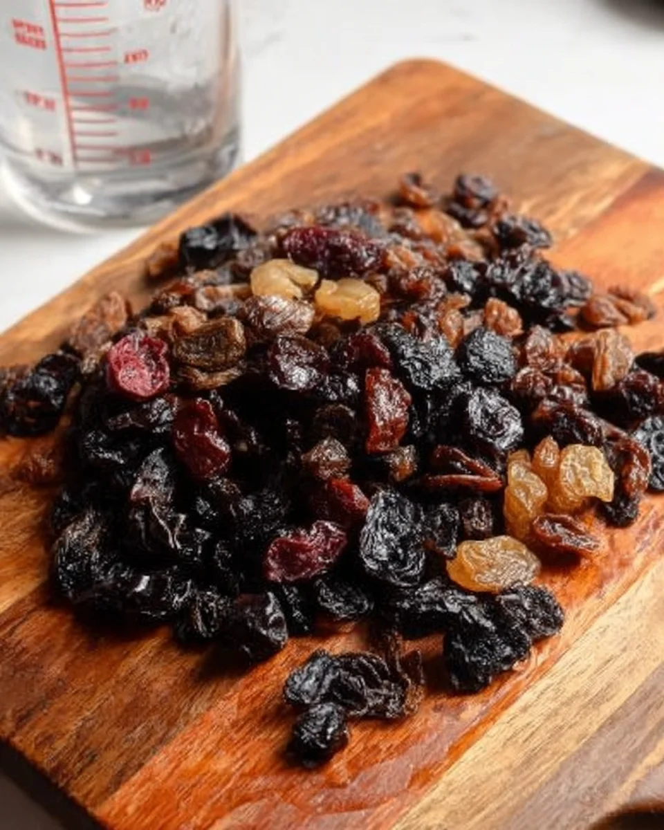 Dried fruit chopped for the Dried Fruit Bread.