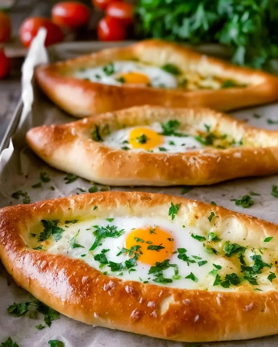 Khachapuri-Georgian-Flatbread_3.webp This Khachapuri recipe is a crowd-please. Get a step-by-step easy recipe of these delicious Khachapuri Adjaruli - traditional Georgian Cheese Flatbread topped with en egg.