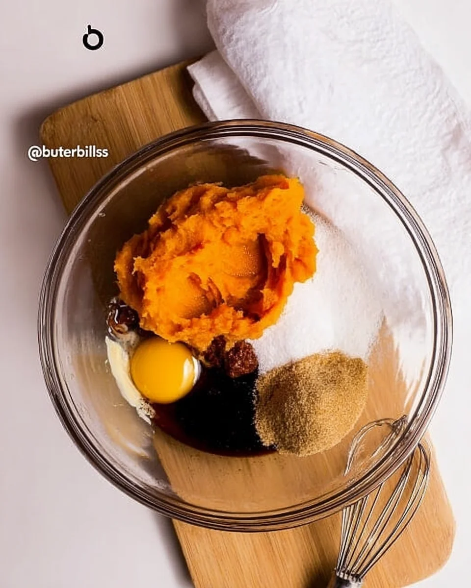 Butter and Bliss pumpkin bread ingrdients in a mixing bowl.