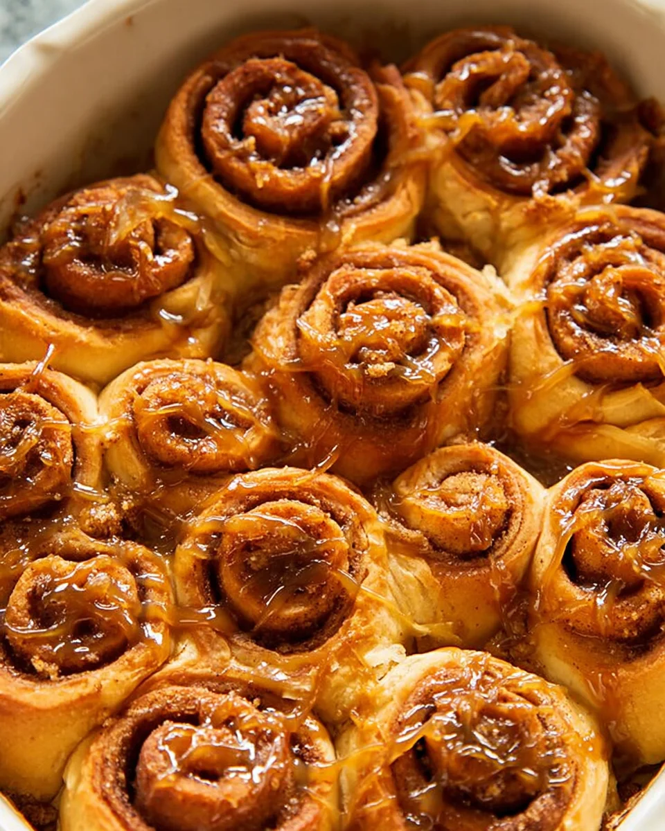 Pie plate with puff pastry cinnamon rolls