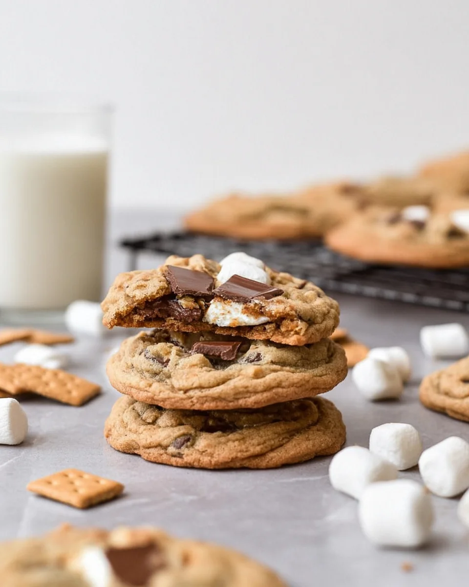 A stack of s'mores cookies.