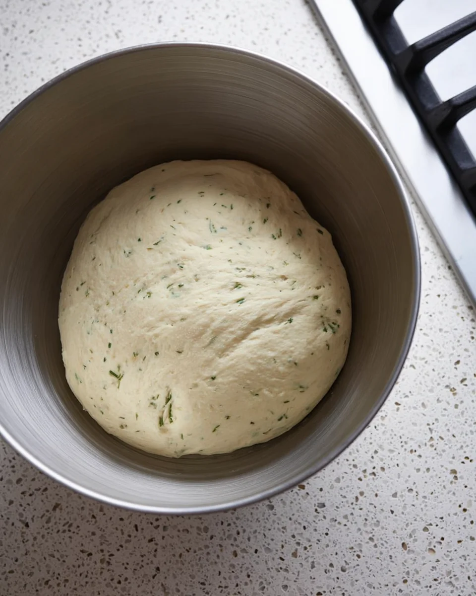 Sourdough-Discard-Garlic-Pull-Apart-Bread-Rise.jpg Dough in a bowl after the first rise.