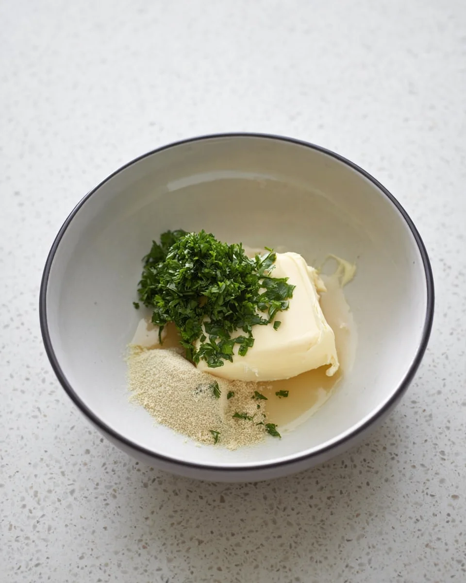 Sourdough-Discard-Garlic-Pull-Apart-Bread-Topping.jpg Ingredients for the butter mixture in a small bowl.