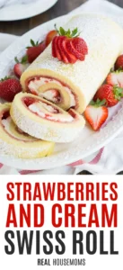 Strawberries and Cream Swiss Roll