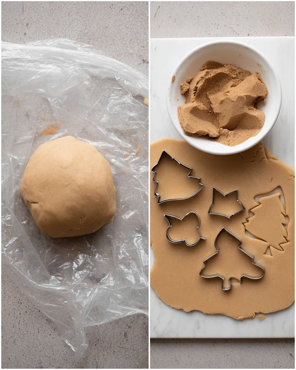 dough formed in to a ball and rolled and cut out