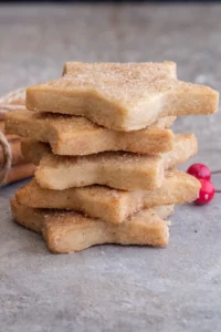 cinnamon shortbread 5 stacked star cookies