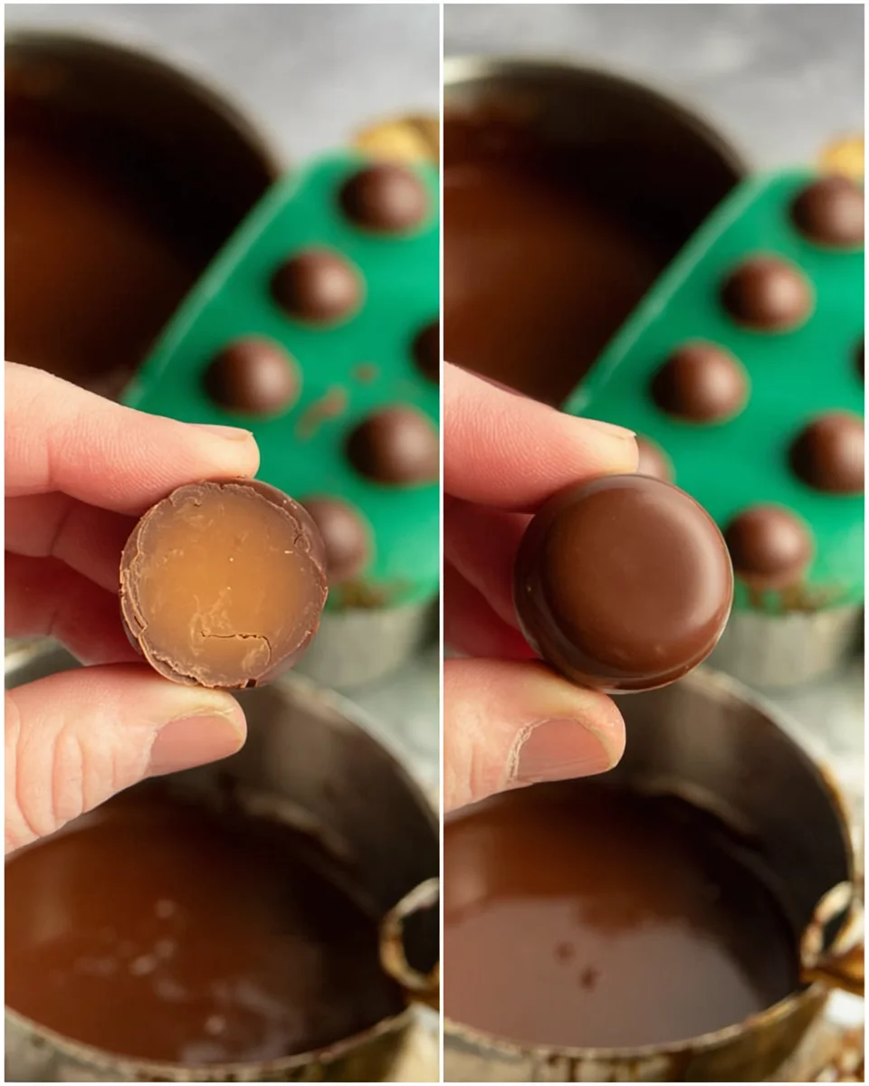 3-panel collage illustrating how to dip the bottom of the cherry.