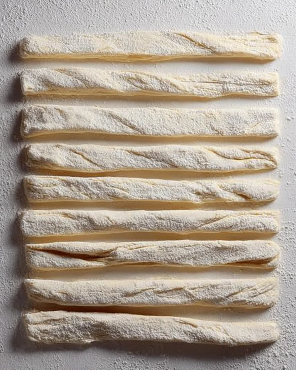 garlic knots dough strips