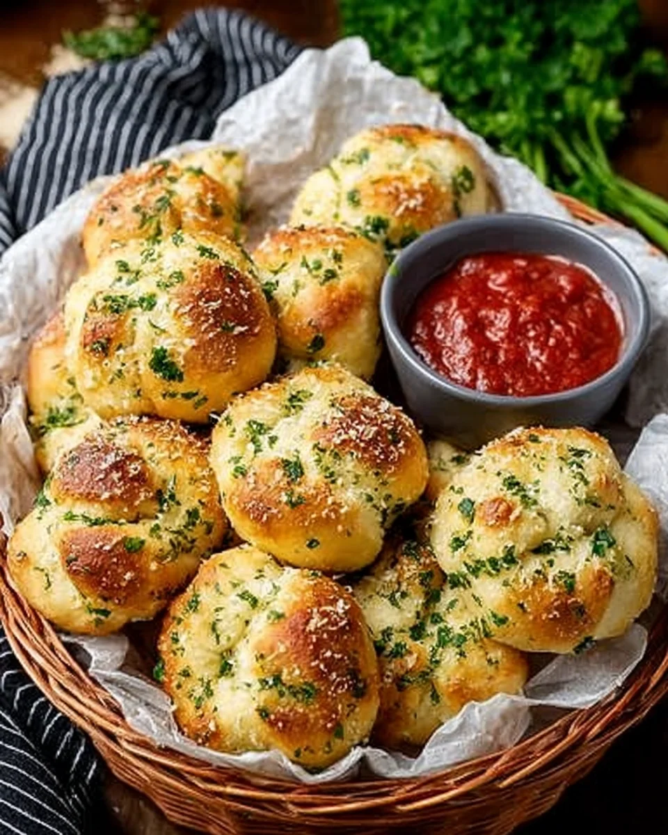 garlic knots served