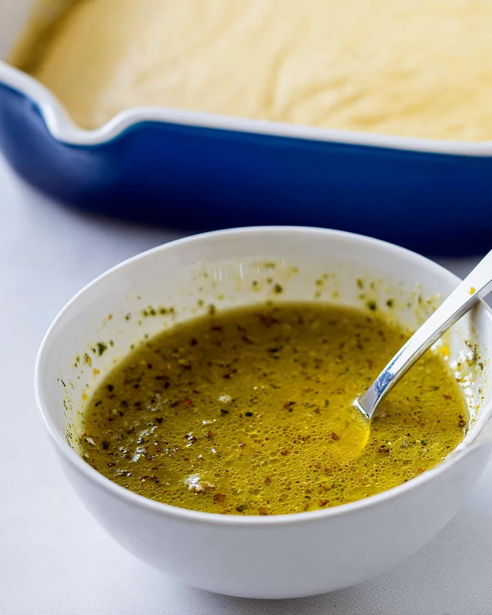 Egg, pesto, and parmesan cheese whisked together in bowl.