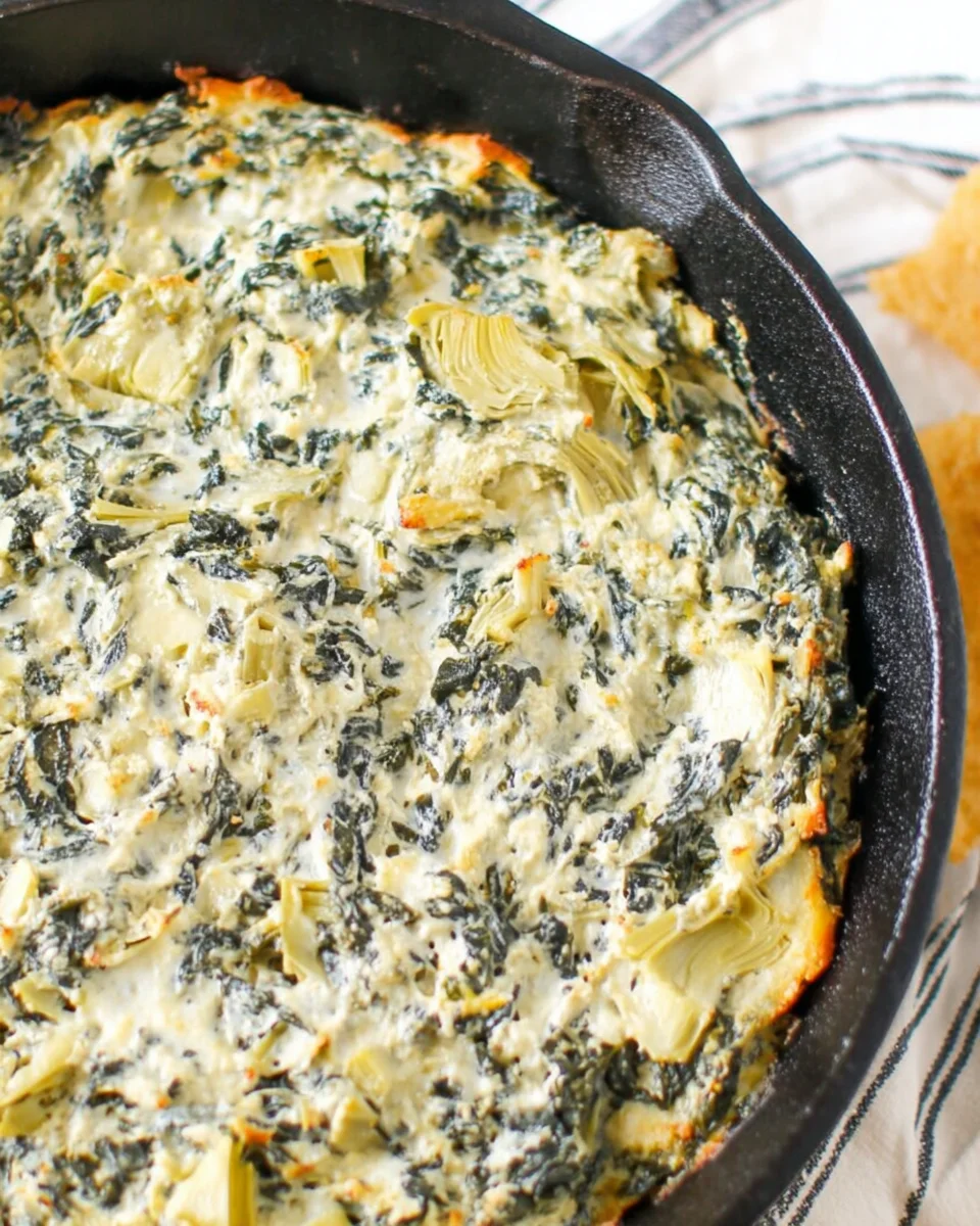 spinach-artichoke-dip.jpg spinach artichoke dip in a skillet