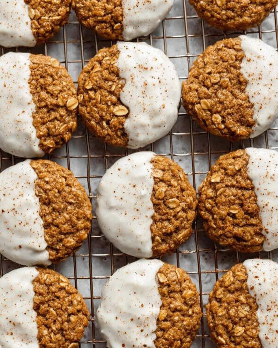white chocolate-dipped espresso gingerbread cookies.