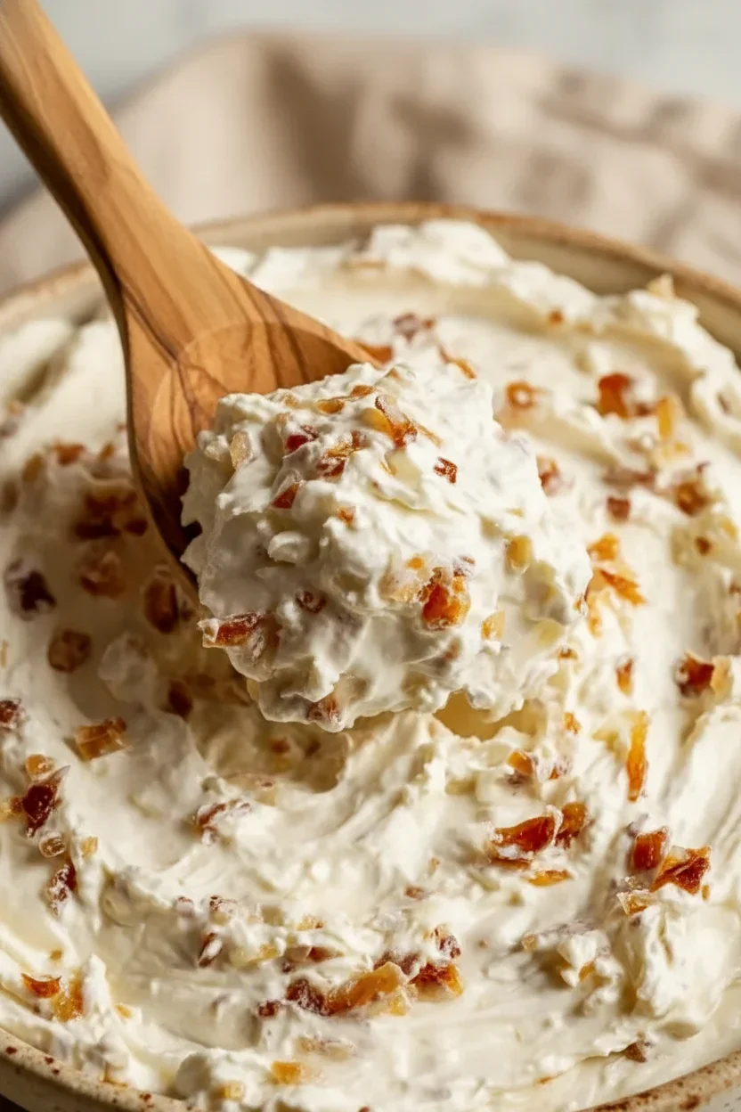 14a5d5d086004b18b97e9dad457496d8.webp A spoonful of creamy dessert with chopped nuts in a rustic bowl, close-up shot highlighting texture and richness.