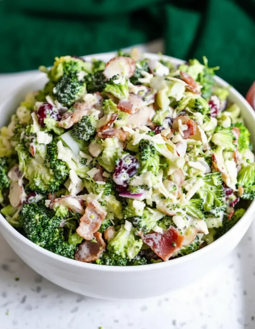Broccoli-Bacaon-Salad-4x5-Preset-9-819x1024.webp Fresh broccoli salad with bacon, cheese, and creamy dressing in a white bowl.
