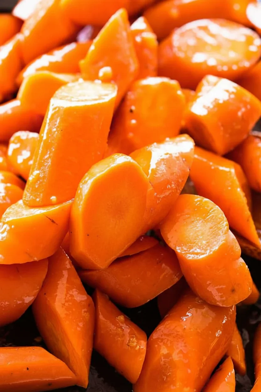 Close-up of raw, chopped sweet potatoes with bright orange color and moist surface