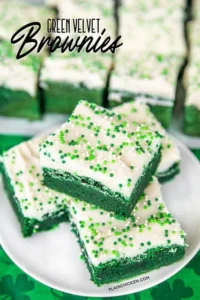 Green Velvet Brownies on a plate