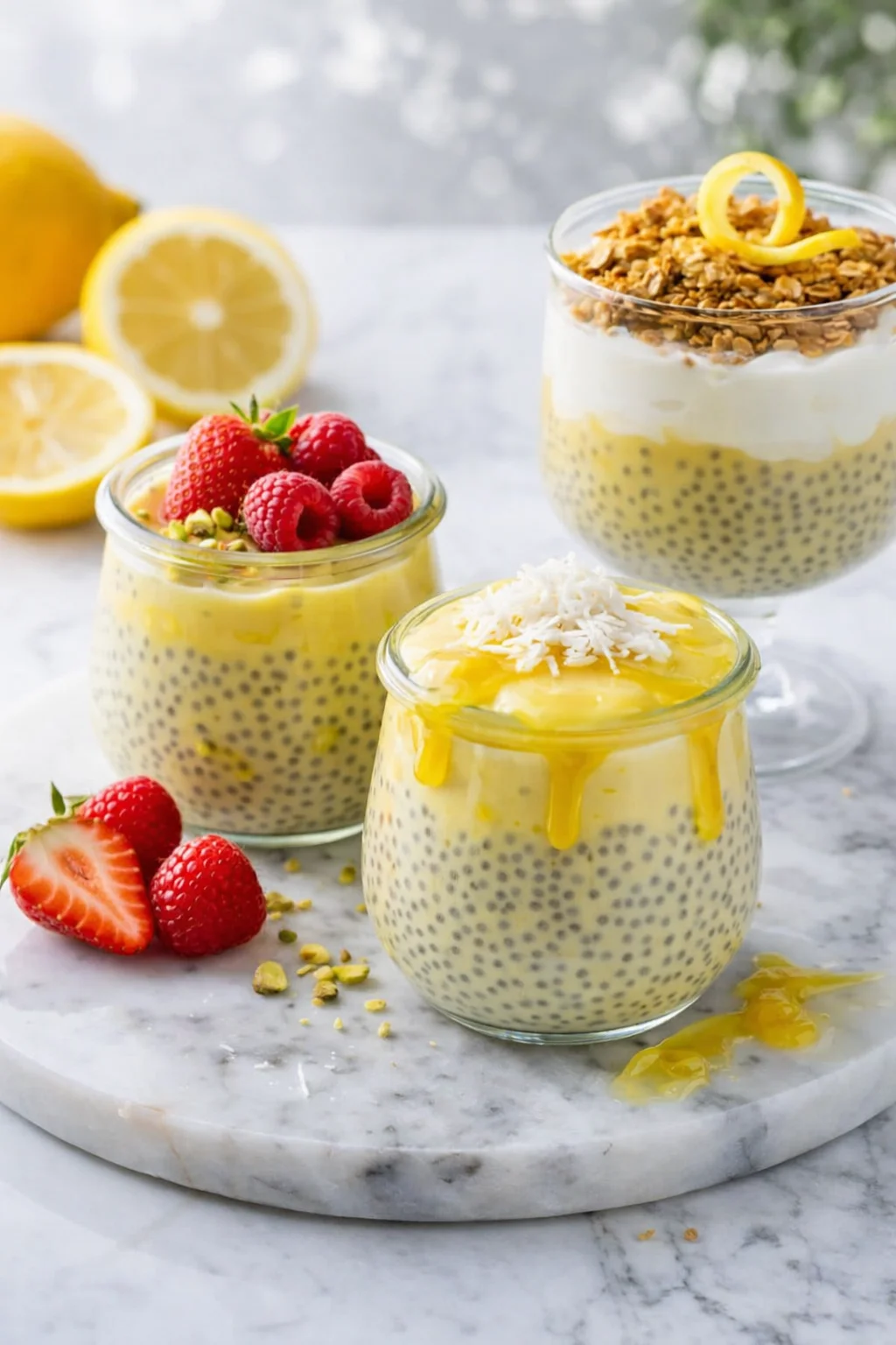 Variation ideas for Lemon Cream Chia Pudding: Refreshing & Healthy Chia Seed Dessert shown in a styled layout