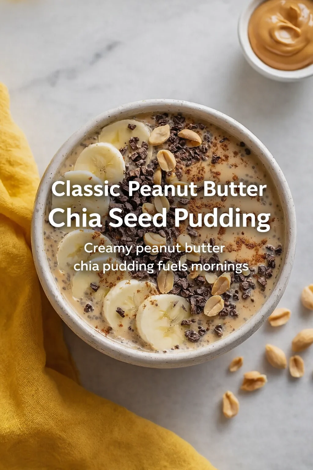 pre_faq_pinterest-placeholder.png Pinterest-style image for Classic Peanut Butter Chia Seed Pudding with centered text overlay