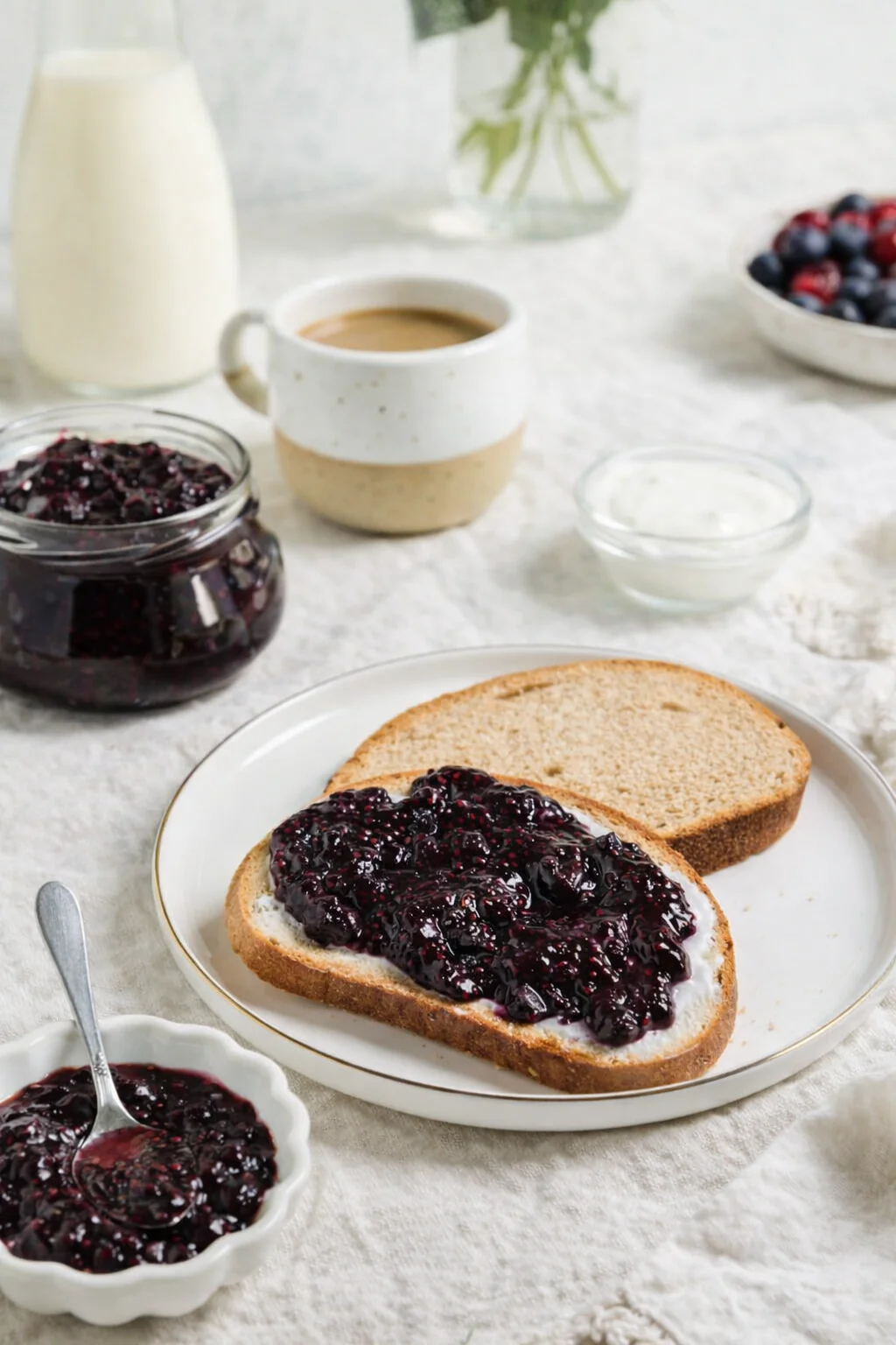 Alternative angle of How to Make Easy Berry Chia Seed Jam in Minutes served with a pairing