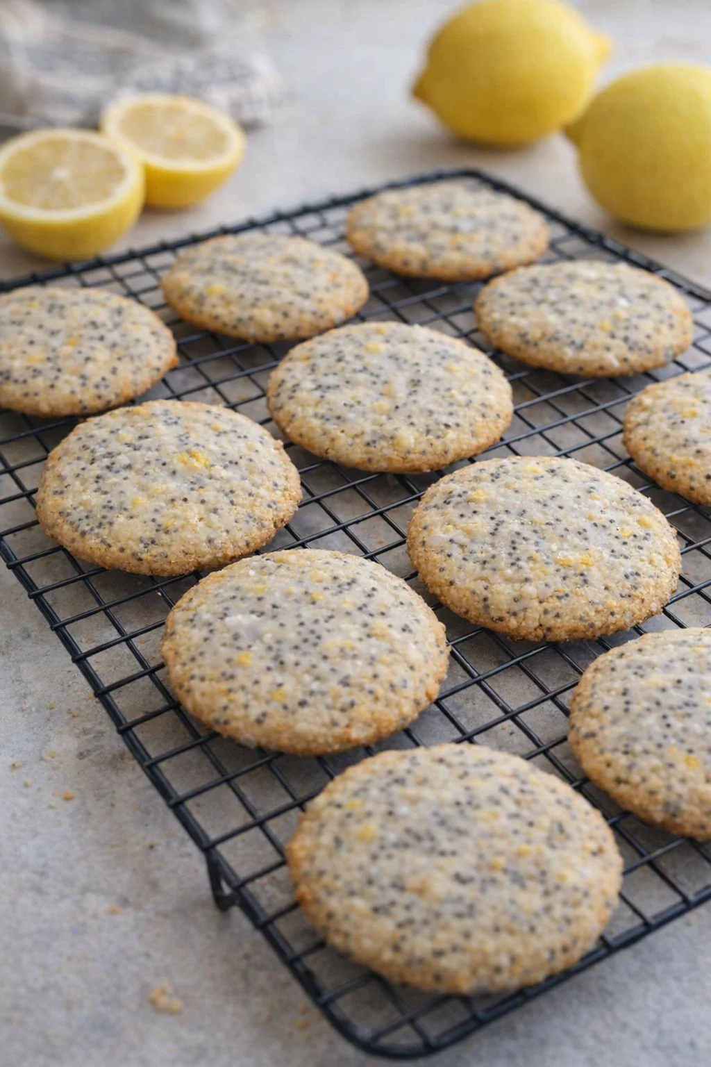 Golden-edged cookies on baking sheet, then transferred to a wire rack to finish cooling.