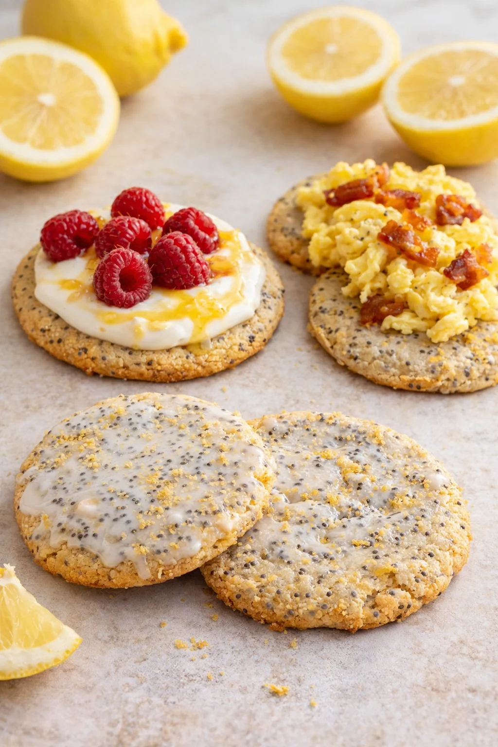 Variation ideas for Lemon Chia Breakfast Cookies shown in a styled layout
