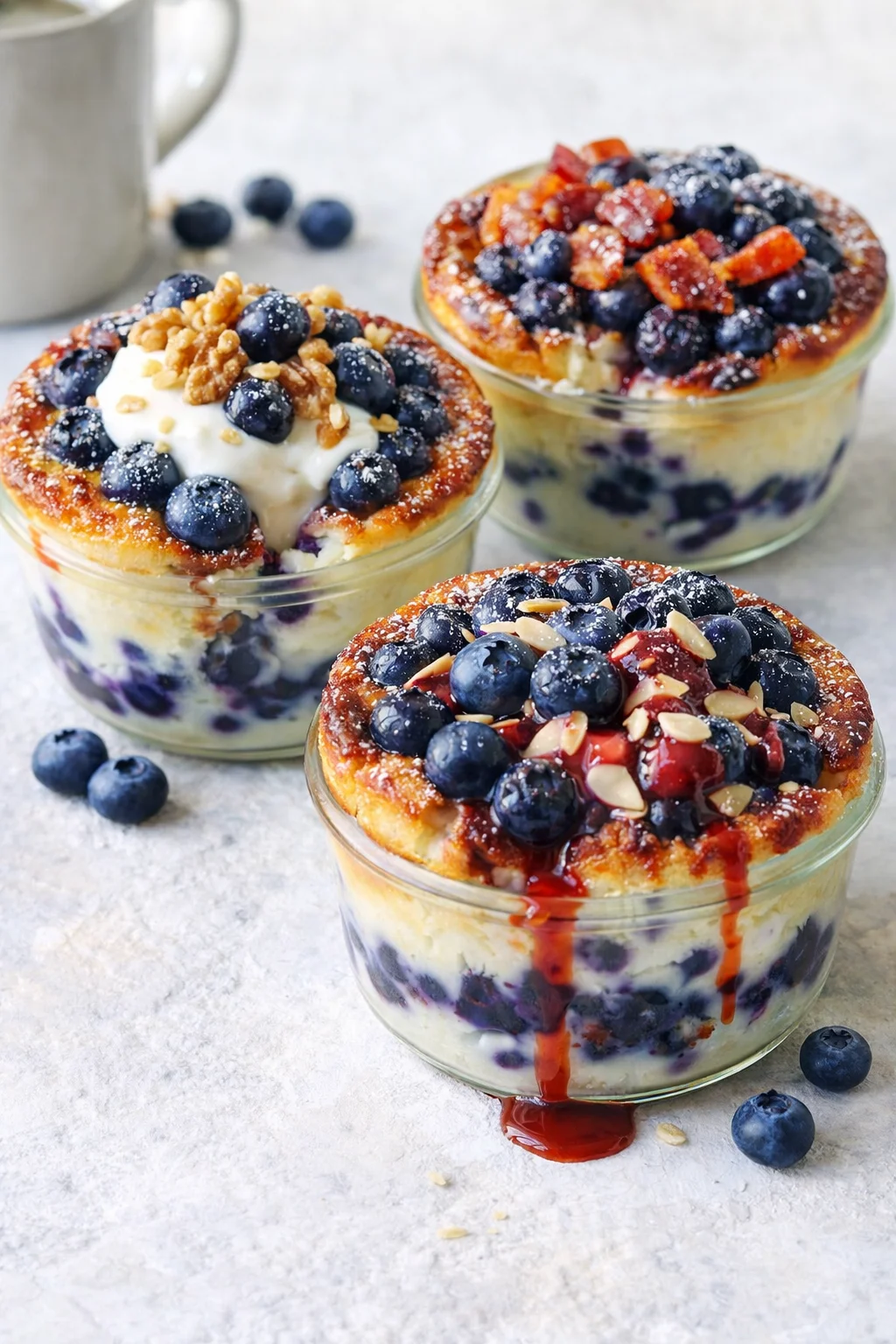 Variation ideas for Baked Blueberry Cottage Cheese Breakfast Bowls shown in a styled layout
