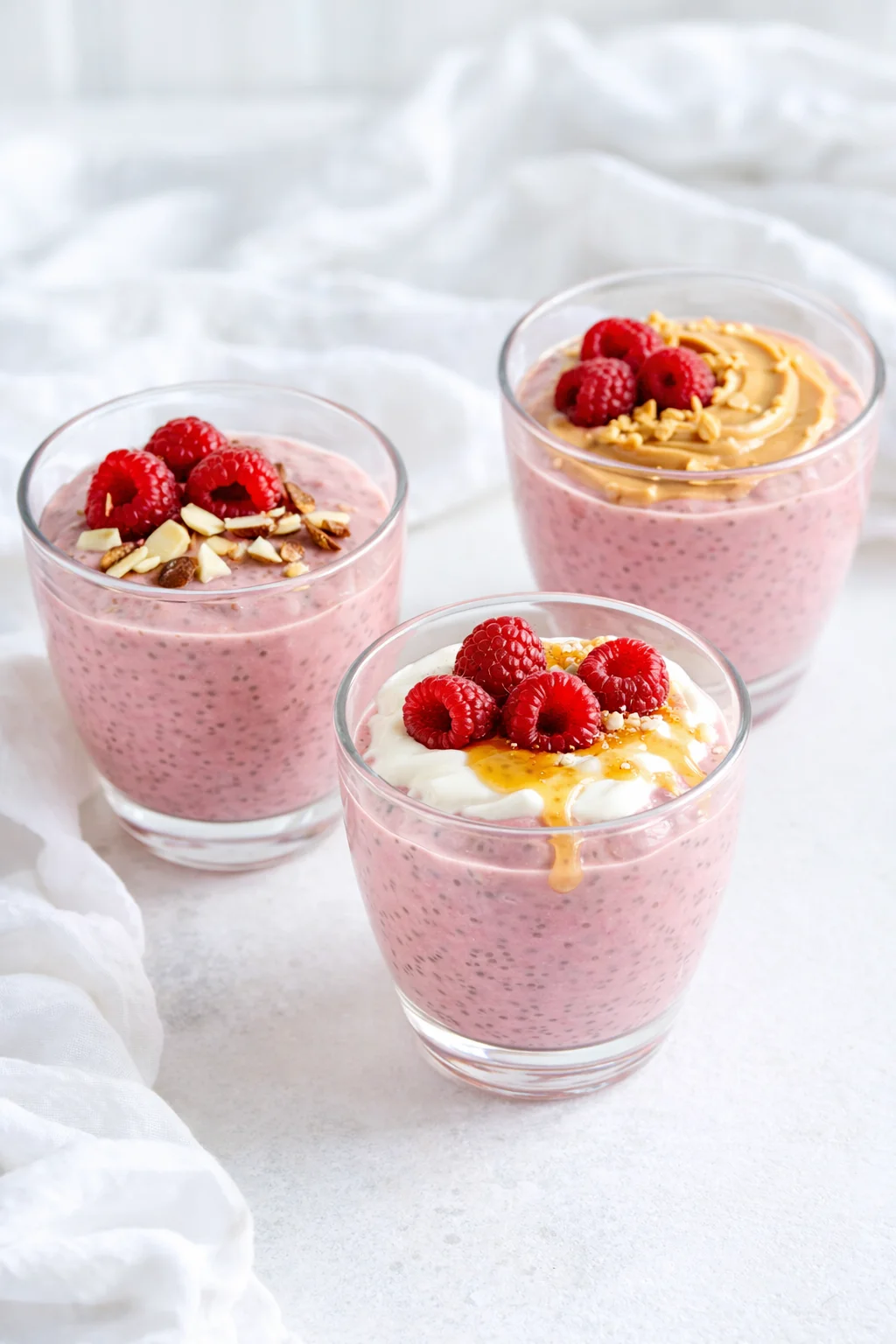 Variation ideas for Vanilla Raspberry Chia Pudding - Not Enough Cinnamon shown in a styled layout