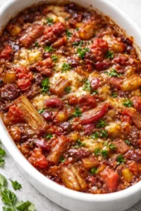 Final plated Rhubarb Relish served as a hero shot