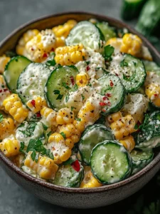 Street Corn Creamy Cucumber Salad