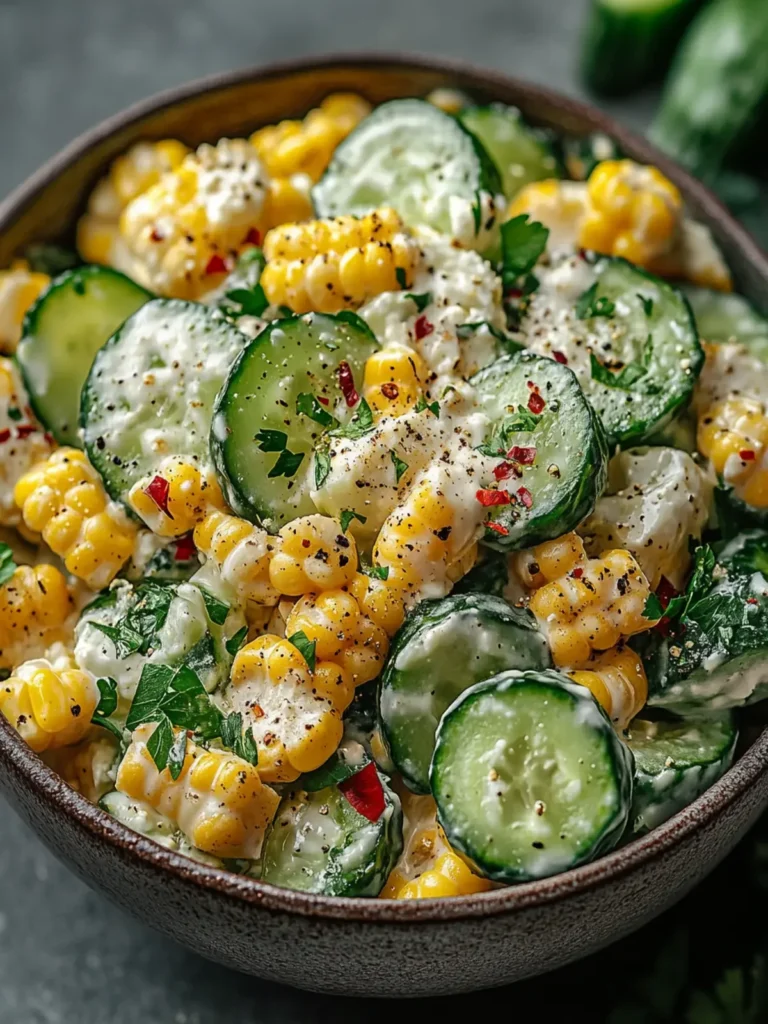 Street Corn Creamy Cucumber Salad