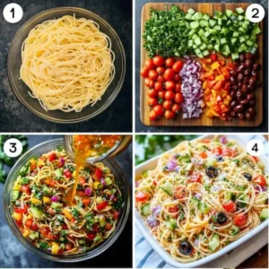 spaghetti salad process