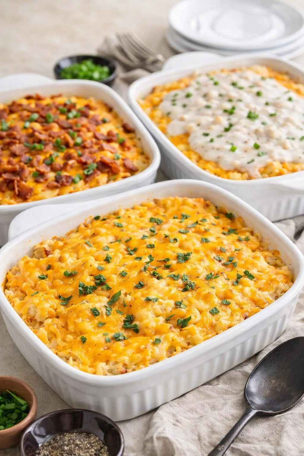 Variation ideas for Copycat Cracker Barrel Hashbrown Casserole shown in a styled layout