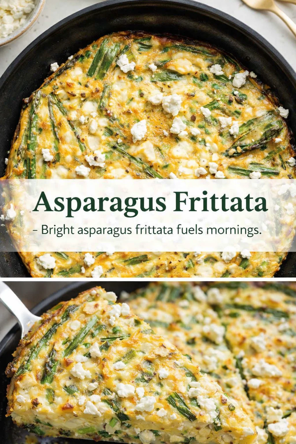 Pinterest-style image for Asparagus Frittata with centered text overlay