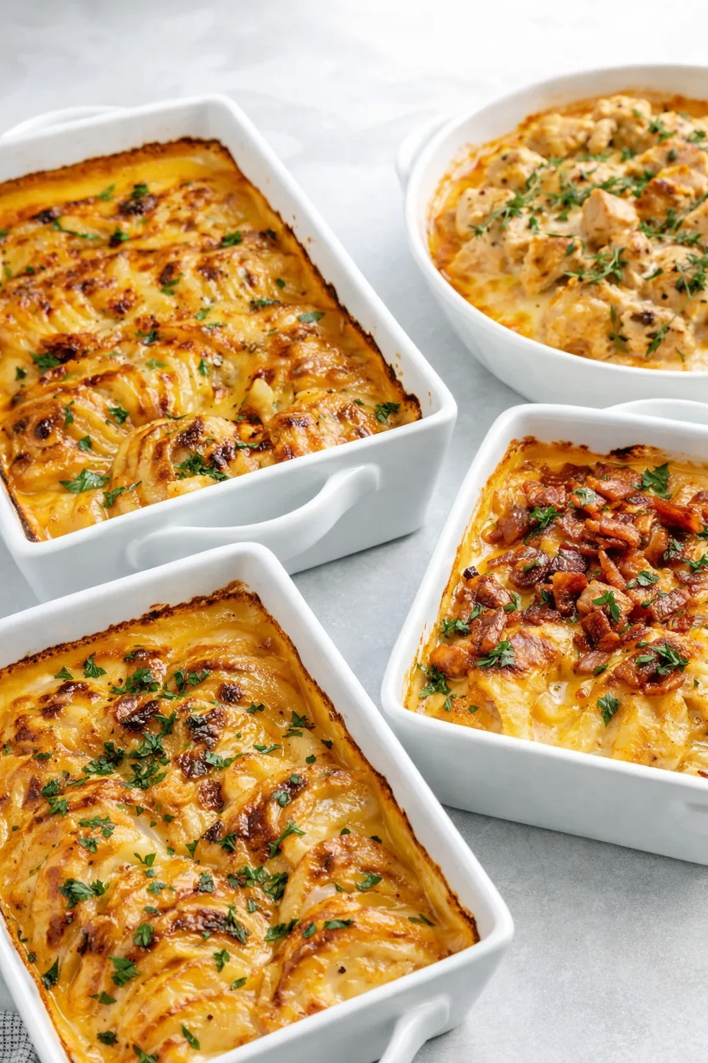 Variation ideas for Gramma's Creamy & Cheesy Au Gratin Potatoes shown in a styled layout