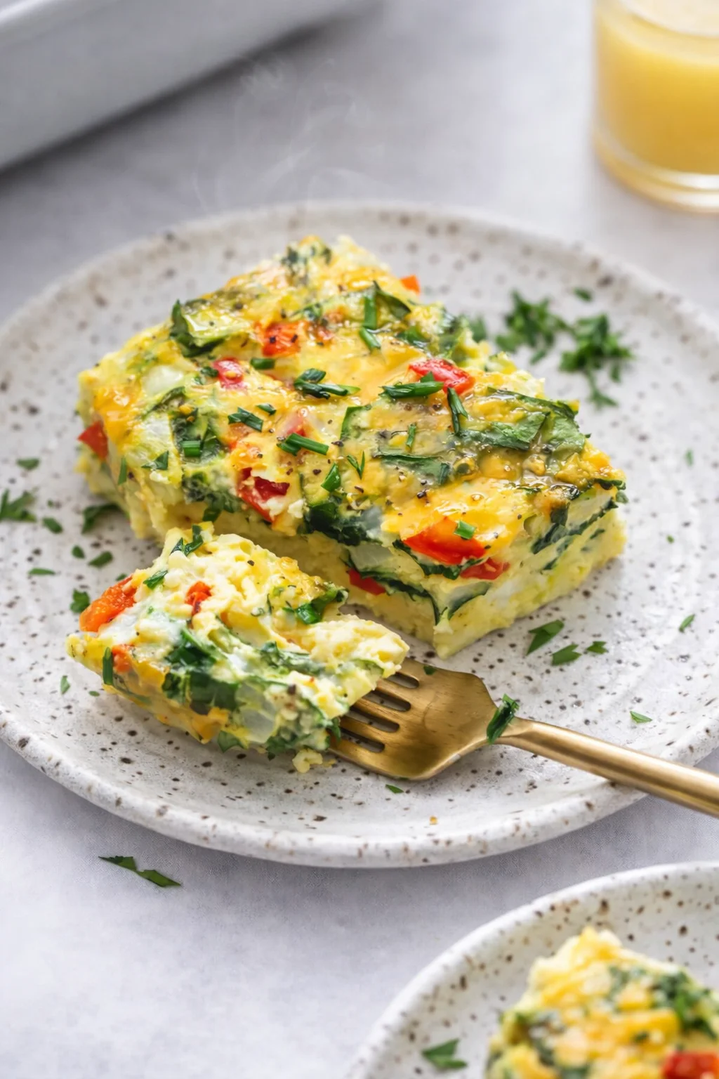 Final plated Easy High-Protein Cottage Cheese Egg Bake served as a hero shot