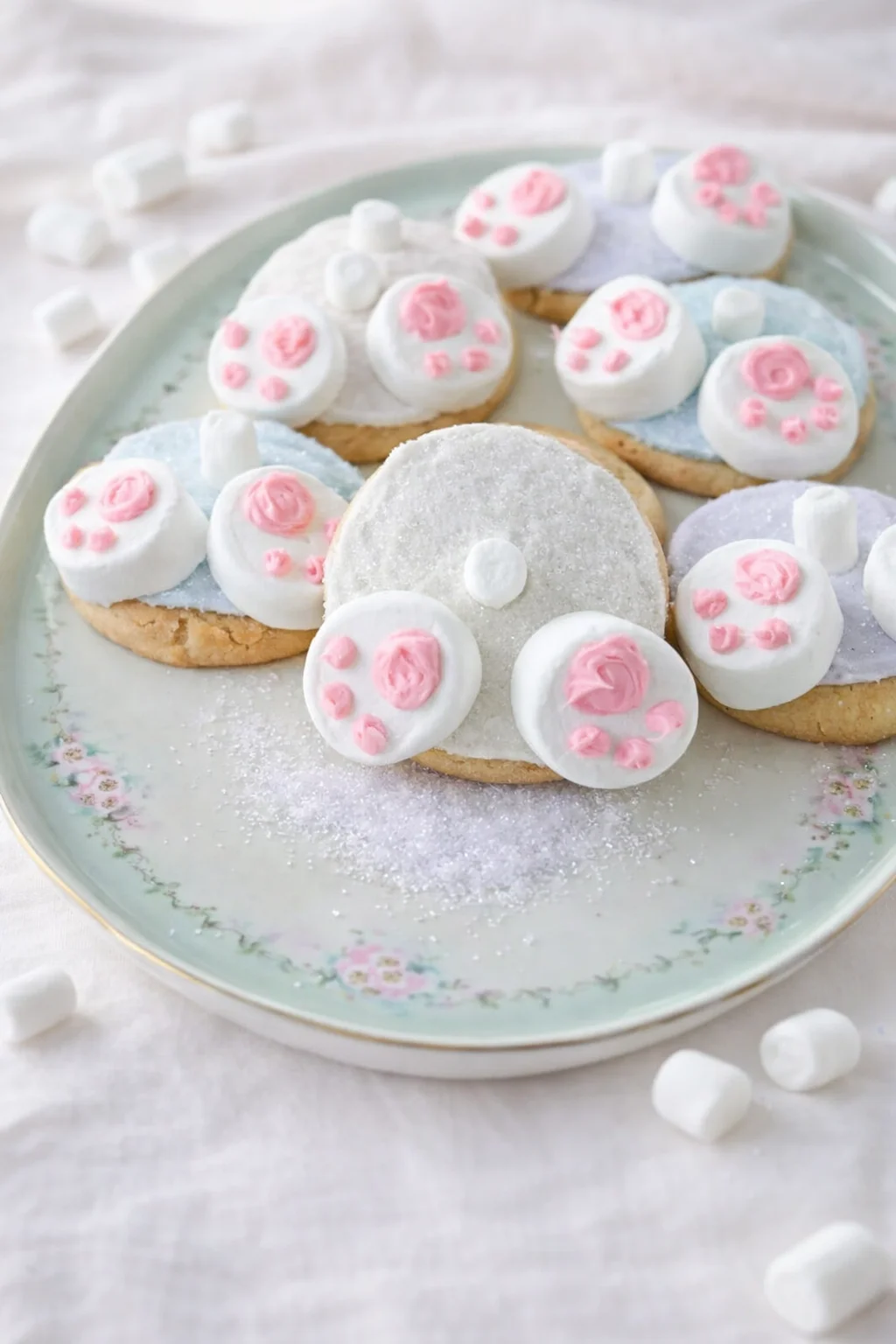 Final plated Bunny Butt Cookies served as a hero shot