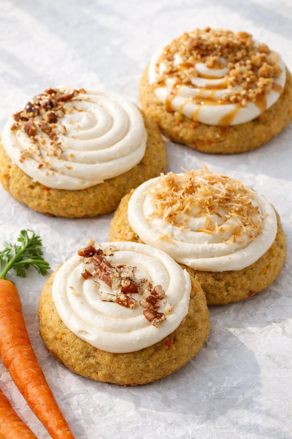 Variation ideas for Spiced Crumbl Carrot Cake Cookies shown in a styled layout
