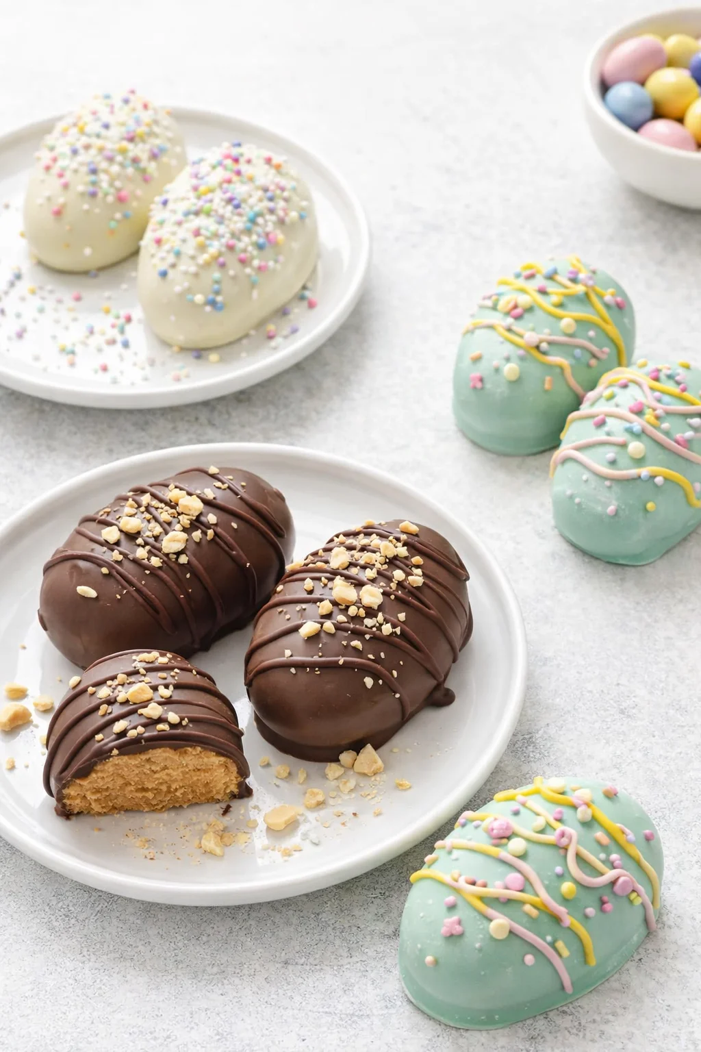 Variation ideas for Peanut Butter Easter Eggs shown in a styled layout