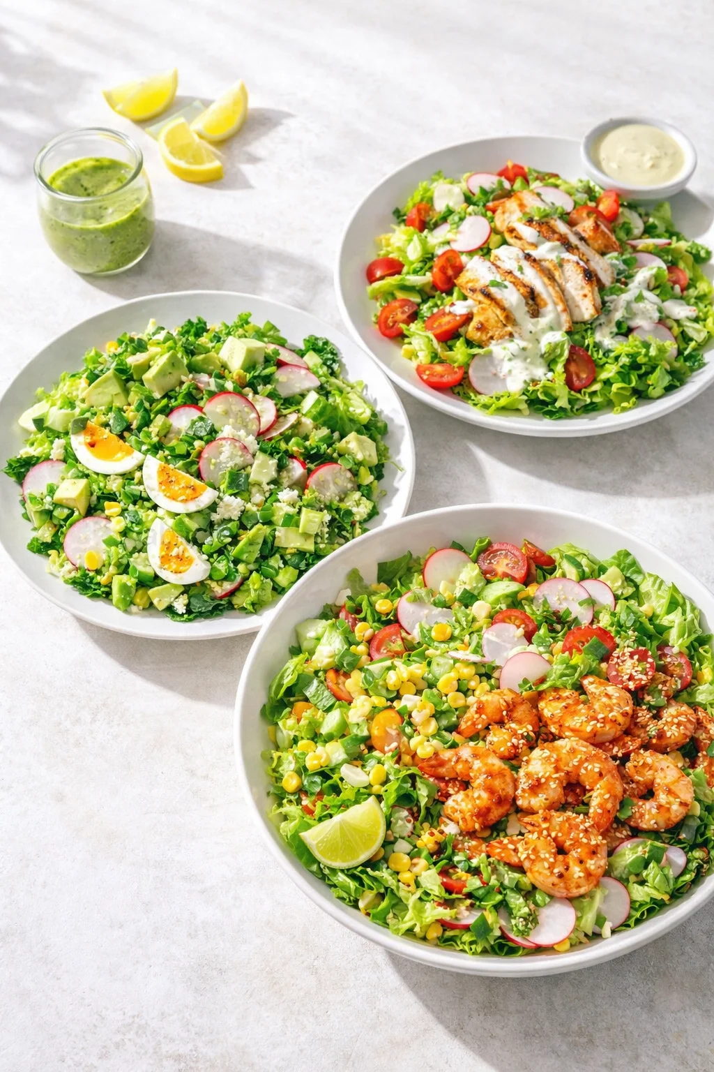 Variation ideas for Spring Chopped Salad shown in a styled layout