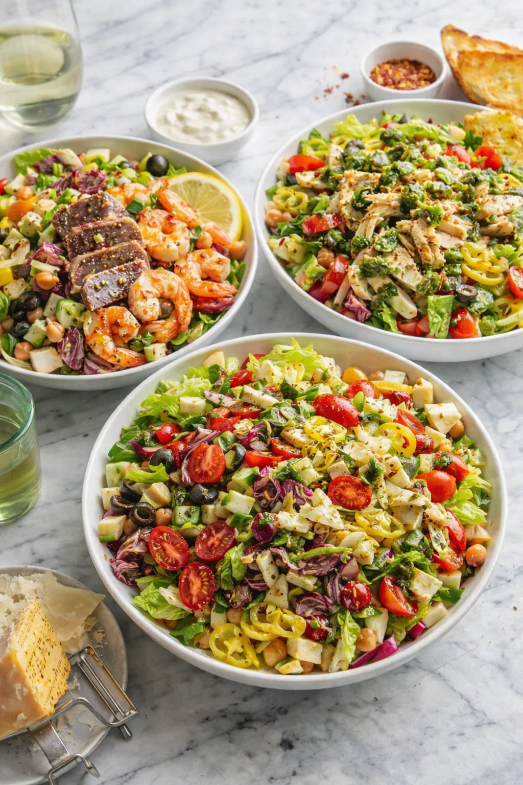 Variation ideas for Italian Chopped Salad shown in a styled layout