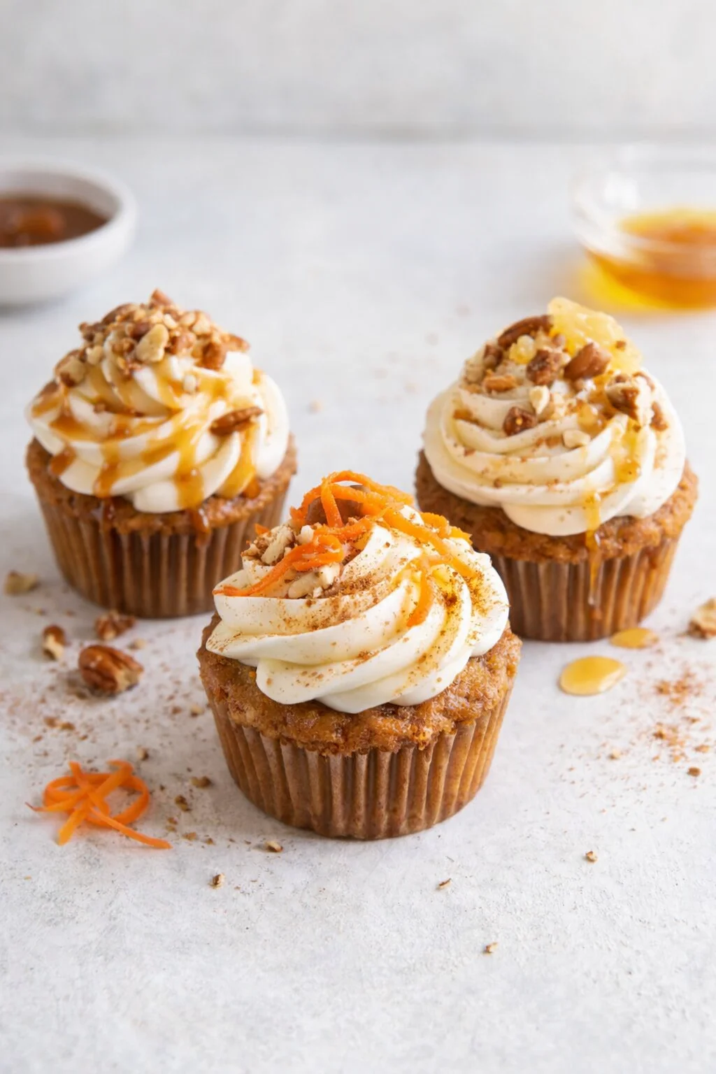 Variation ideas for Easy Carrot Cake Cupcakes shown in a styled layout