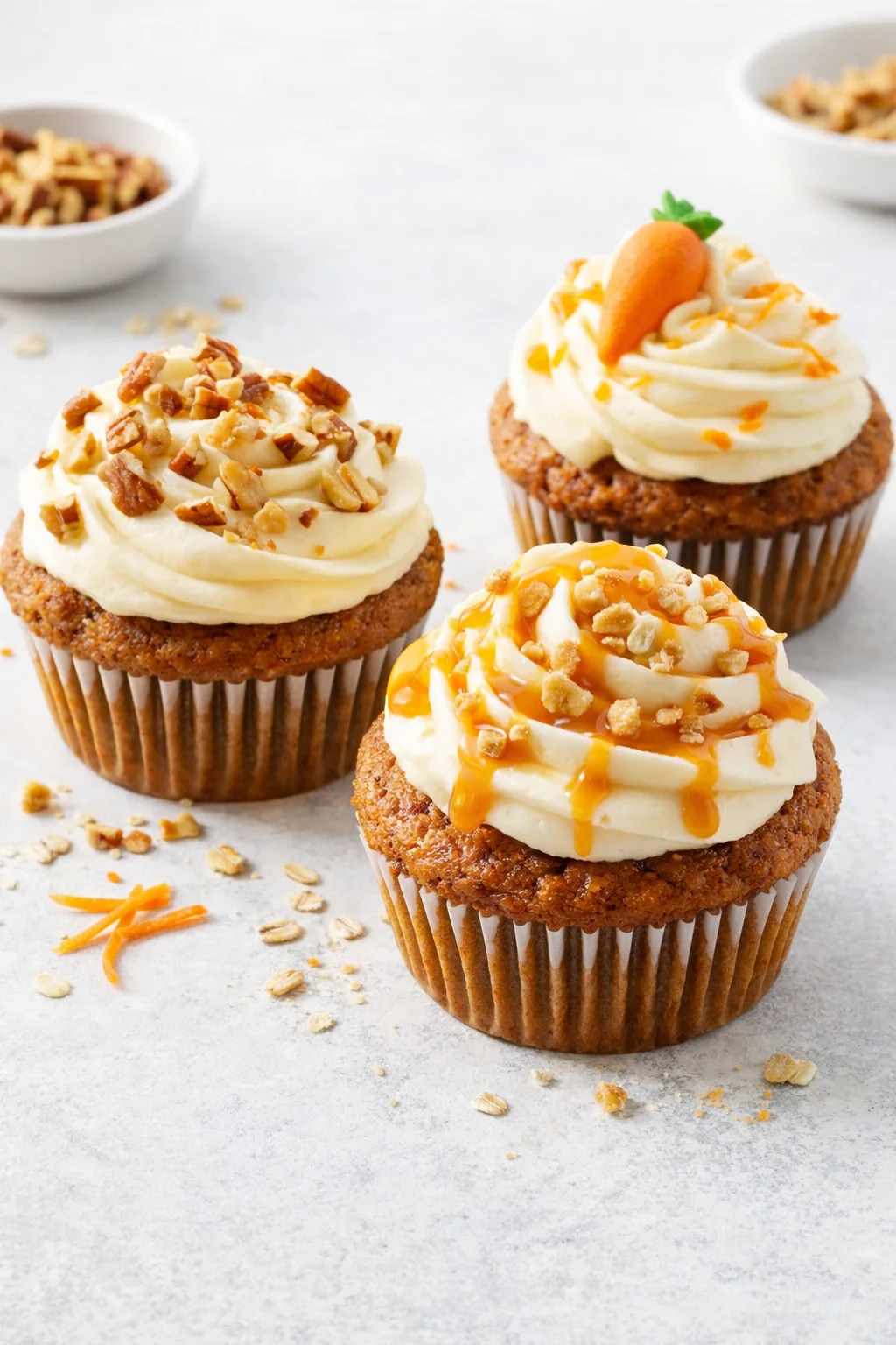 Variation ideas for Super Moist Carrot Cake Muffins with Cream Cheese Icing shown in a styled layout