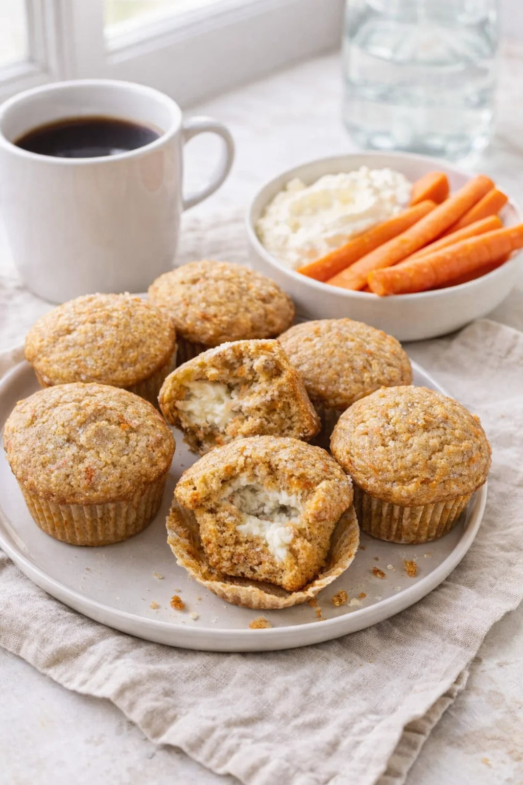 Alternative angle of The Best Carrot Muffin Recipe served with a pairing