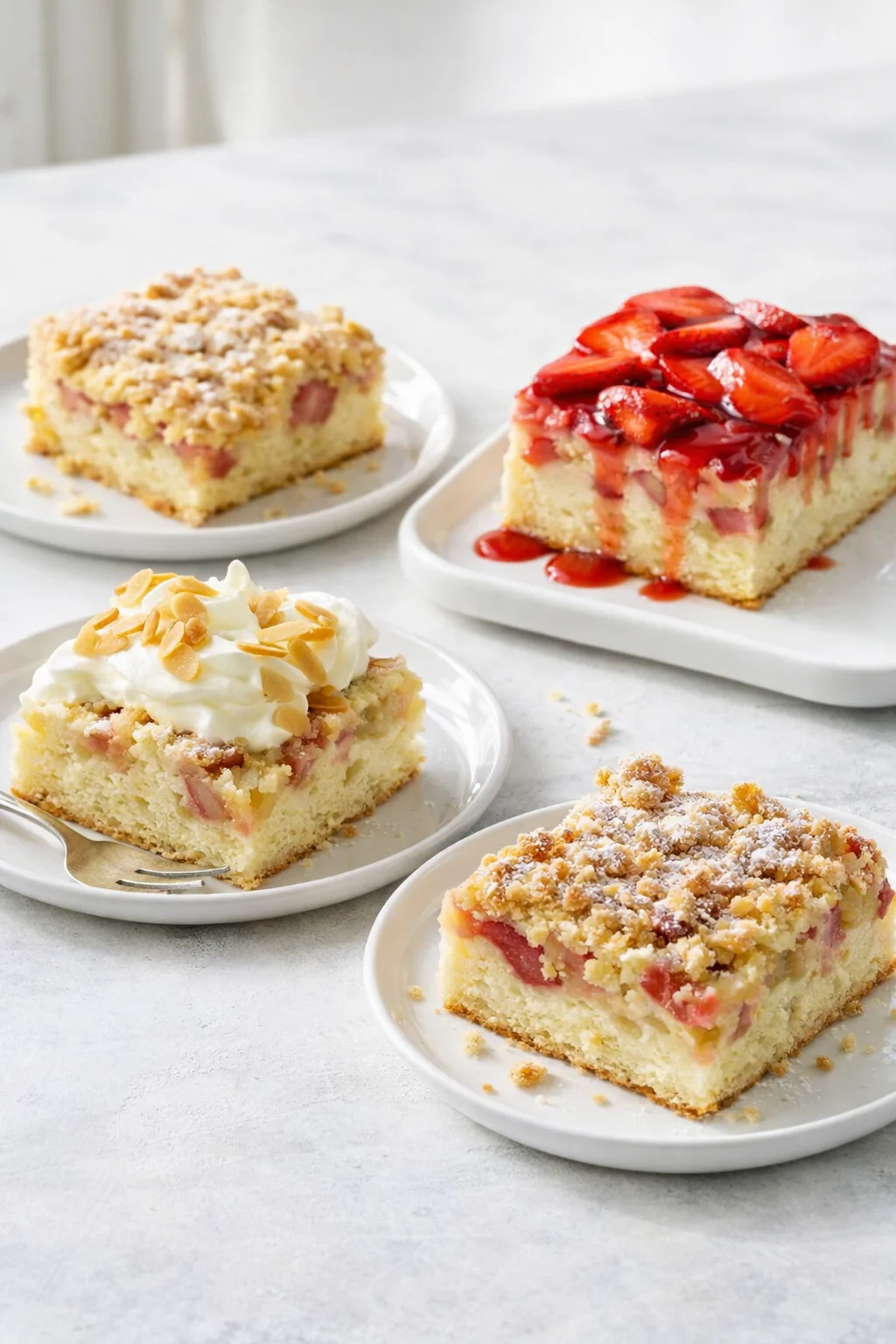 Variation ideas for Rhubarb Custard Kuchen shown in a styled layout