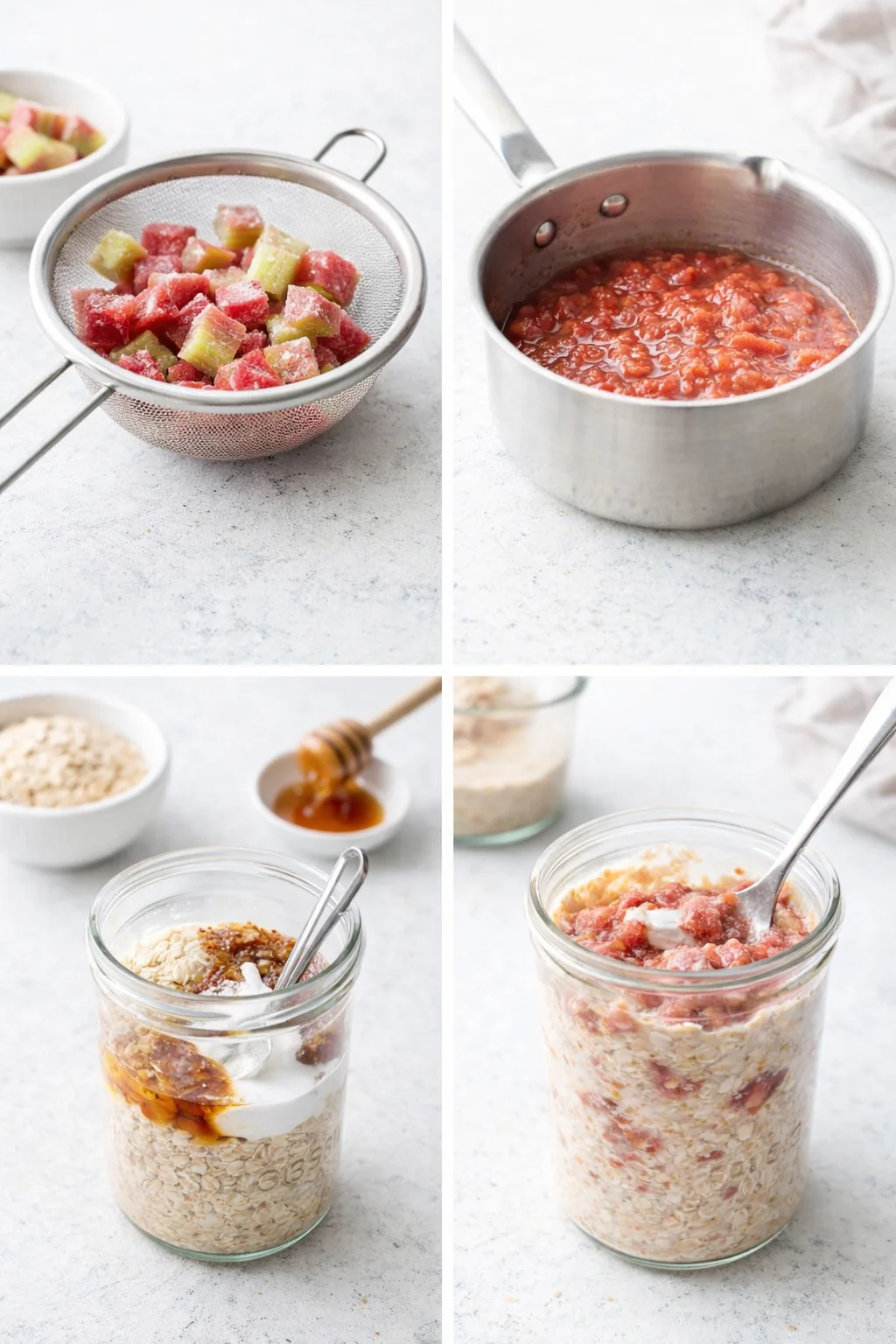 step-process-placeholder-1-4.png Mason jar with oat mixture being folded together with bright pink rhubarb compote swirled through