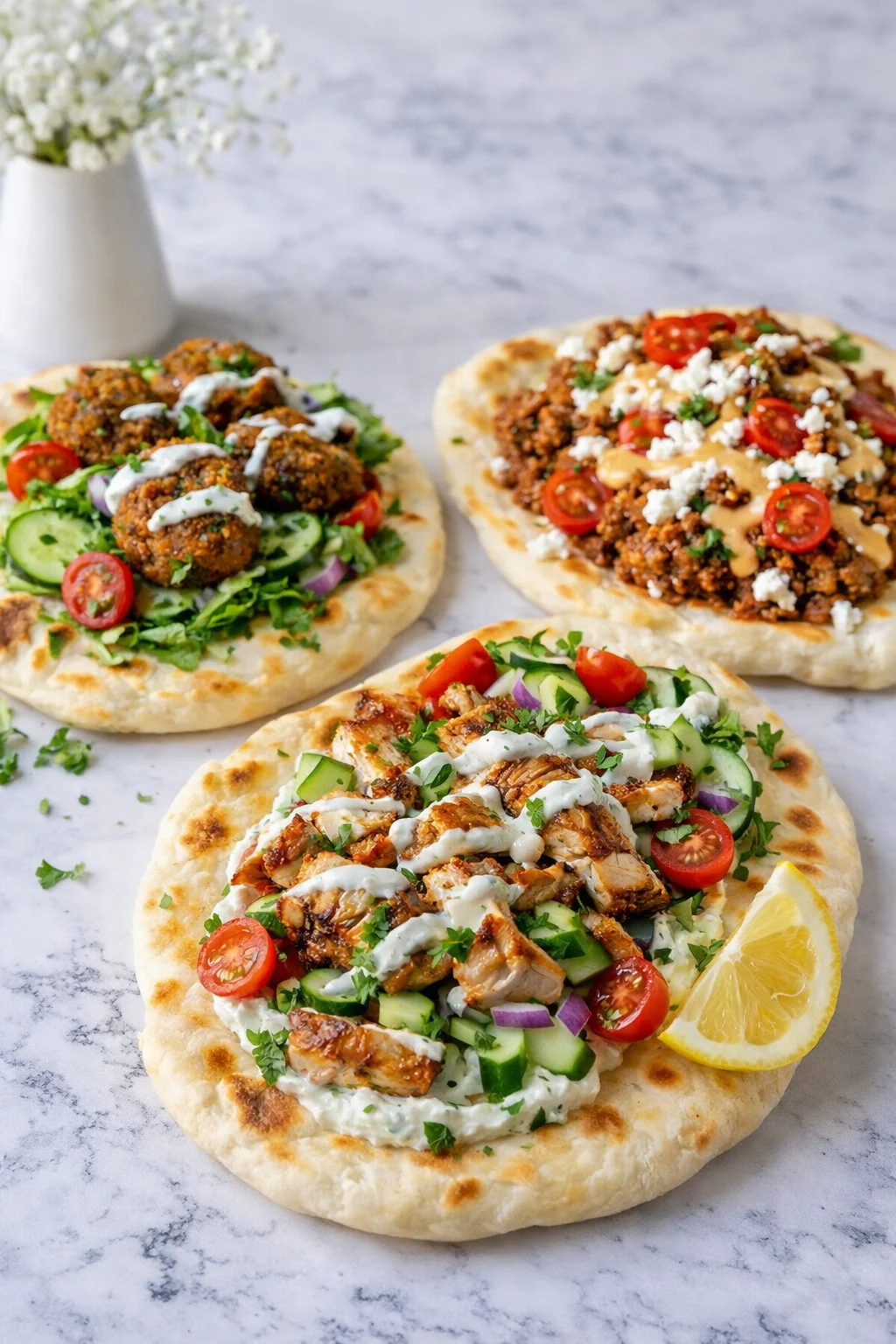 Variation ideas for Fluffy Greek Pita shown in a styled layout